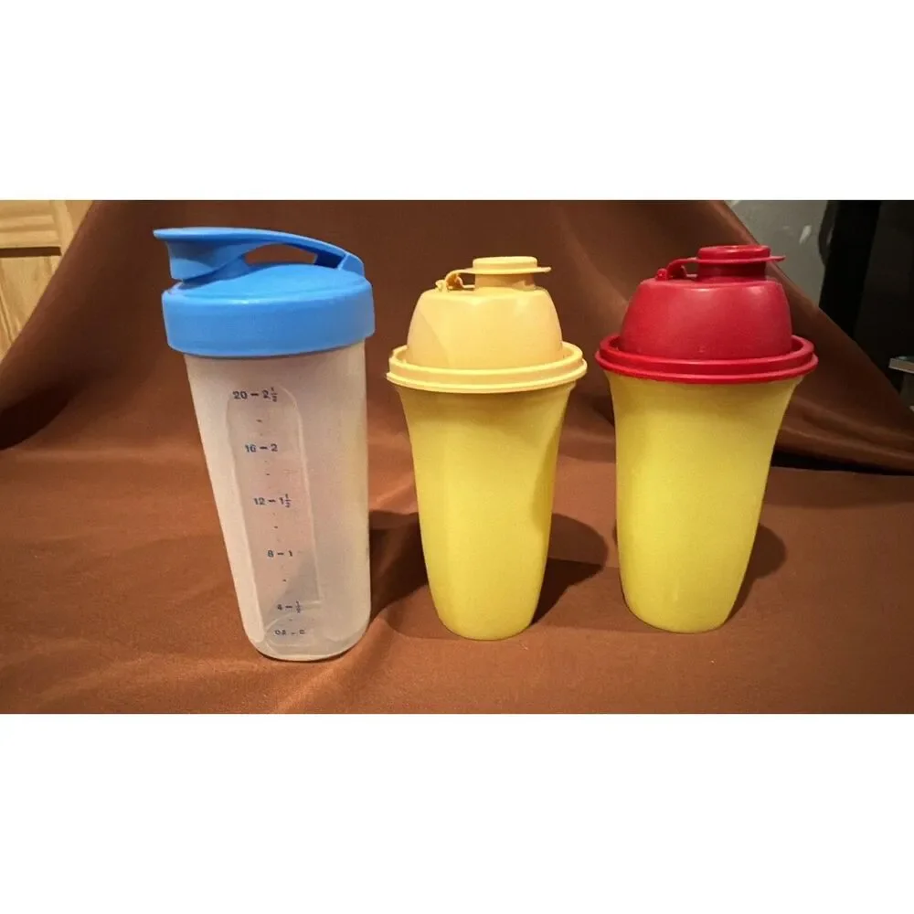 Vintage Tupperware Quick Shake Blender Gravy Dressing Lot 0f 3